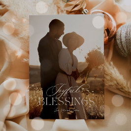 Tarjeta Festiva Simple caligrafía guión moderno foto Minimalista