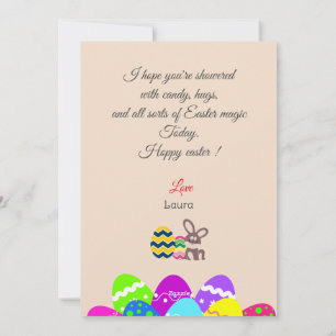 Tarjeta Festiva simple caligrafía Niños felices de Pascua a amigos