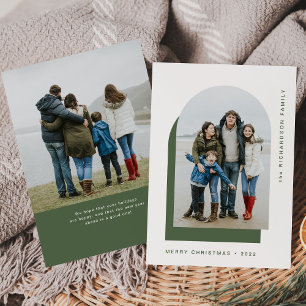 Tarjeta Festiva Simple Christmas Arch Modern Two Photo