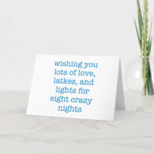 Tarjeta Festiva Simple Cita Divertida de Hanukkah Cita de Máquina