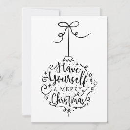 Tarjeta Festiva Simple Classic Merry Christmas Bauble Holiday Card