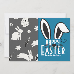 Tarjeta Festiva simple conejito de Pascua simple lindo personaliza