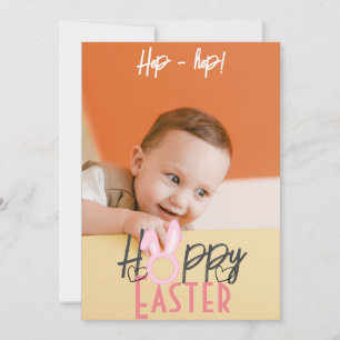 Tarjeta Festiva simple conejito de Pascua simple para niños lindos