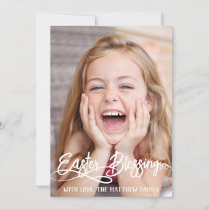 Tarjeta Festiva simple conejito de Pascua simple para una linda fo