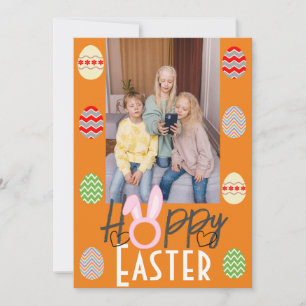 Tarjeta Festiva simple conejito de Pascua simple para una linda fo