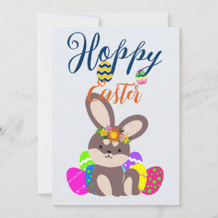 Tarjeta Festiva simple conejito moderno de Pascua feliz Pascua a l