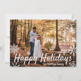Tarjeta Festiva Simple Copo de Nieve Feliz