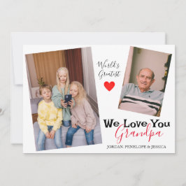 Tarjeta Festiva simple Día feliz del padre, abuelo dos fotos