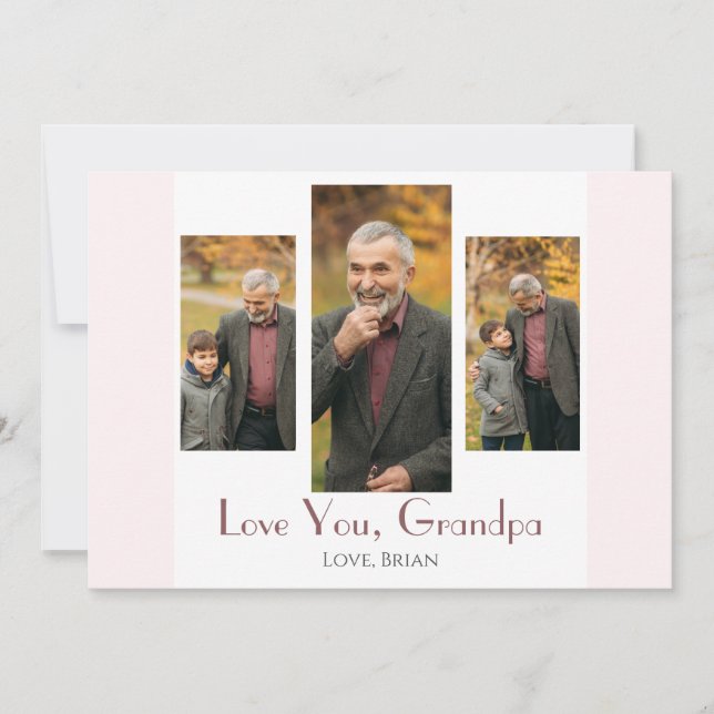 Tarjeta Festiva simple Día feliz del padre, abuelo tres foto (Anverso)