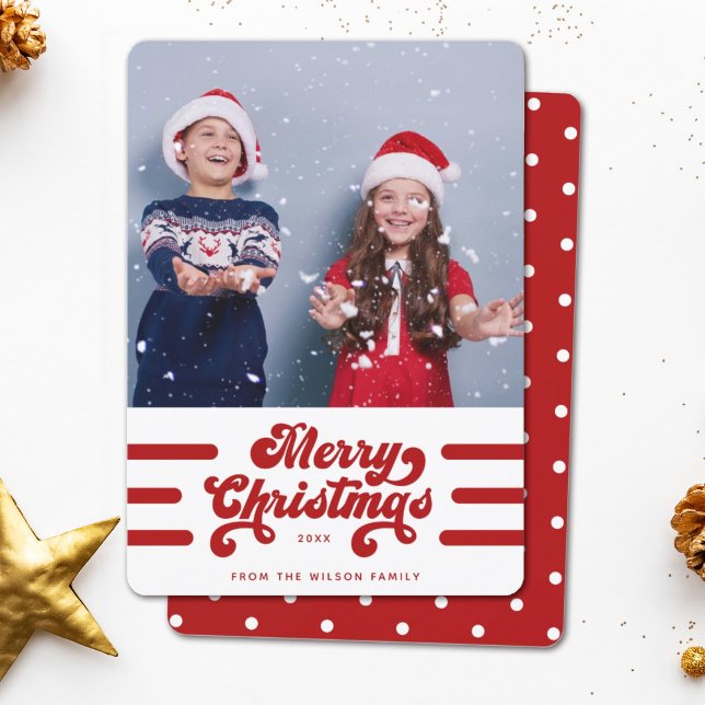 Tarjeta Festiva Simple diversión moderna tipografía retro Feliz Na (Subido por el creador)