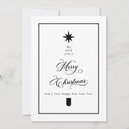 Tarjeta Festiva Simple Elegant Calligraphy Black & White Photo