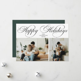 Tarjeta Festiva Simple Elegant Family Photo Collage Christmas
