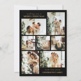 Tarjeta Festiva Simple Elegant Family Photo Collage Christmas