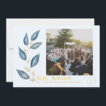 Tarjeta Festiva Simple Elegant Hannukah Card<br><div class="desc">Celebrate the joy and light of the season with this beautiful Hannukah photo card!</div>