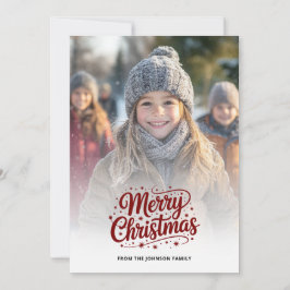 Tarjeta Festiva Simple Elegant Merry Christmas Photo Card Gradient