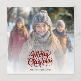 Tarjeta Festiva Simple Elegant Merry Christmas Photo Card Gradient