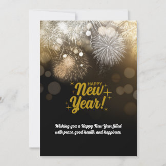Tarjeta Festiva Simple Elegant New Year Wishes