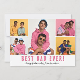 Tarjeta Festiva simple elegante feliz día del padre Cinco foto