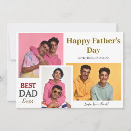 Tarjeta Festiva simple Elegante Feliz Día del Padre Tres foto