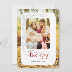 Tarjeta Festiva SImple envía una sola foto de amor y alegría