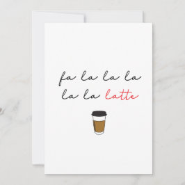 Tarjeta Festiva Simple Fa la latte Navidades de la cafetería