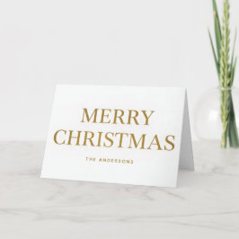 Tarjeta Festiva Simple Gold Script Merry Christmas