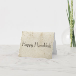 Tarjeta Festiva Simple Happy Hanukkah Vintage Stainage Paper