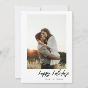 Tarjeta Festiva Simple Happy Holidays Christmas Photo Card