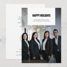 Tarjeta Festiva Simple Happy Holidays Corporate business photo