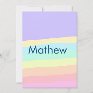 Tarjeta Festiva simple letra inicial monograma añada su nombre