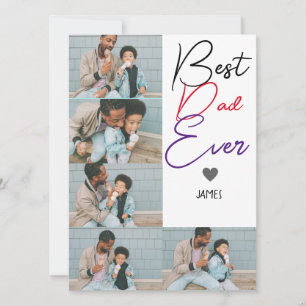 Tarjeta Festiva Simple Mejor Papá del Mundo Simple Foto Día del Pa