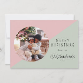 Tarjeta Festiva Simple Merry Christmas Photo Holiday Card