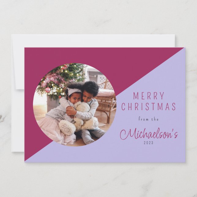 Tarjeta Festiva Simple Merry Christmas Photo Holiday Card (Anverso)