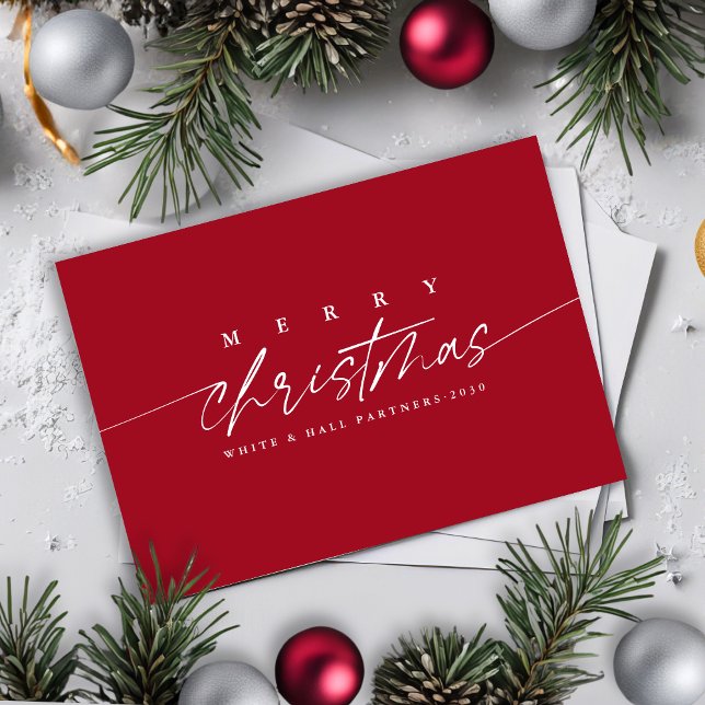 Tarjeta Festiva Simple Merry Christmas Script (Subido por el creador)