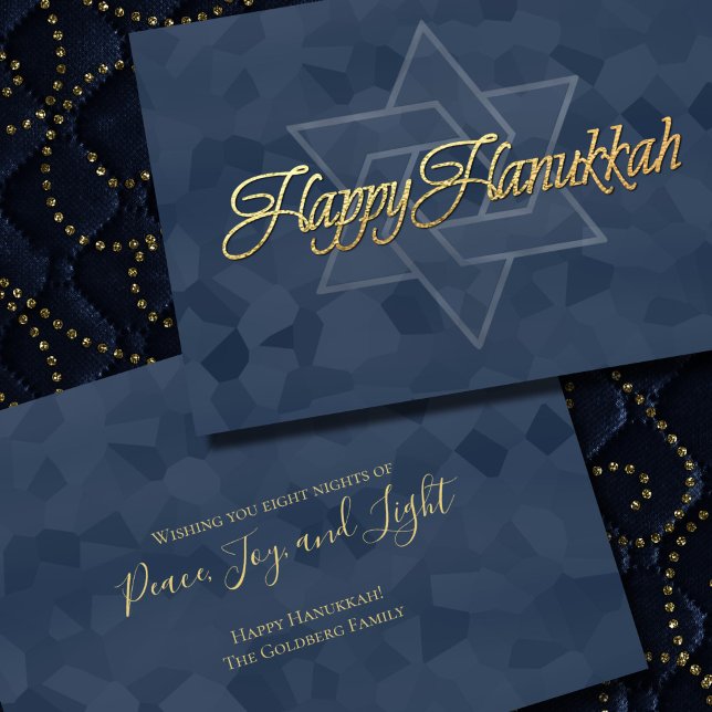 Tarjeta Festiva Simple Minimalista Feliz Hanukkah (Subido por el creador)