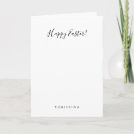 Tarjeta Festiva Simple Minimalista negro y blanco feliz Pascua