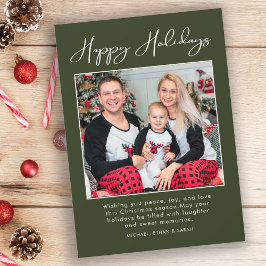 Tarjeta Festiva Simple Modern Family Photo Happy Holidays Card