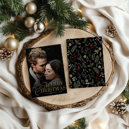 Tarjeta Festiva Simple Modern Typography 1 Photo Merry Christmas