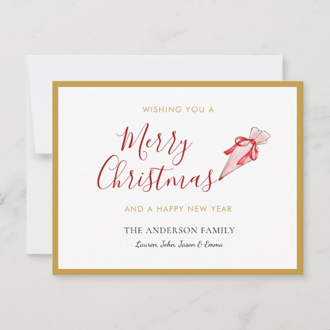 Tarjeta Festiva Simple Non Photo Merry Christmas Holiday Card (Anverso)