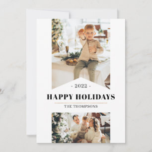 Tarjeta Festiva Simple Oro Minimalista Multi Foto 20212