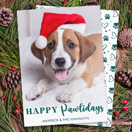 Tarjeta Festiva Simple perro Mascota foto personalizada Felices fi