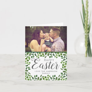Tarjeta Festiva Simple Primavera Foliage Personalizado foto feliz 