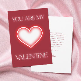 Tarjeta Festiva Simple Red Heart Typography Valentine's Day