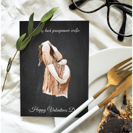 Tarjeta Festiva Simple regalo de Día de San Valentín embarazada em