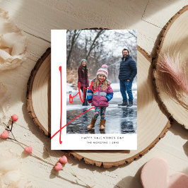 Tarjeta Festiva Simple Script Love Overlay Foto de Familia San Val