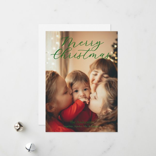 Tarjeta Festiva Simple Single Photo Holida (Anverso/Reverso In Situ)