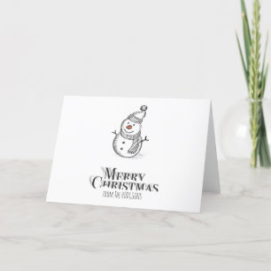 Tarjeta Festiva Simple Snowman "Feliz Navidad" Navidades Textos