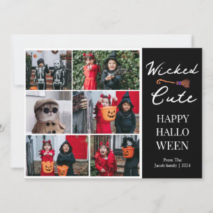 Tarjeta Festiva Simple Spooky Boo Strip feliz Halloween 6 Foto