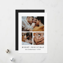 Simple Typewriter Family 3 Photo Collage Christmas
