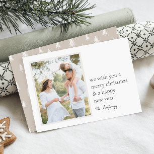 Tarjeta Festiva Simple Wish Neutral Minimalista Una foto
